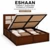 Eshaan Solid Wood Compact Queen Bed Hydraulic Storage Provincial Teak Finish Mattress 60 x 72 Inches