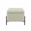 Doe Buck Luxury Boucle Storage Bench in Sage Colour with Black Metal Legs
