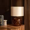 Auburn Handicrafted Table Lamp in Samber and black Colour