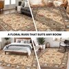 White Floral Round Wool Carpet