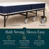 Loom and Needles Rollaway Metal Folding Bed With 6in Single Size Mattress With Lockable Wheels