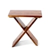Darcy Sheesham Wood Contemporary Rectangle Set Of 2 Tea Table Side Tables In Teak Finish