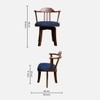 Vanilla Revolving Teak Wood Chair in Navy Blue Colour