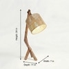 Emphasis Wooden Table Lamp with Brown Base and Yellow Fabric Lampshade