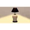 Paris Black cotton Glass Table lamp with Iron Base