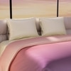 Stoa Paris Comforter for King Size Bed, 300 TC Ultra Satin Fabric  Peach Twilight