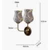 Devansh Metal Electric Wall Light in Gold Colour with Multicolor Shade Count of 2 Lights