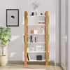 Hexa Engineered Wood Bookshelf Multipurpose Storage Rack in Giant Wood and Frosty White