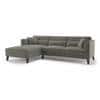 Lewis Sectional Sofa (Colour : Ash Grey Velvet, Cushion : Soft, Seater : Left Aligned 3 Seater + Left Aligned Chaise)