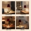 Rechargeable Touch Table Lamp Red Shade with 15 Hour Battery Backup
