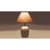 Multicolor cotton with White Brushed Wood Table Lamp -3