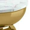 Alaya Round White Marble Top Metal Side Table in Gold finish