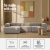 Elegantedge Wood Right Aligned 3-Seater With Upholstery Non Storage Sofa In Grey Colour