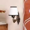 Devansh Metal Electric Wall Light in Antique Gold Colour with White & Black Shade Count of 1 Light