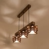 Star Brown Solid Wood Cluster Hanging Light