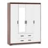 Miller 4 Doors 2 Drawers Wardrobe With Mirror and Lock in Two Tone Finish