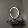 Round LED Mirror with Gold Aluminium Frame Modern Circular Vanity Mirror