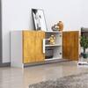 Hexa Red Multipurpose Storage Cabinet With 3 Door in Frosty White And Giant Wood Colour