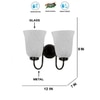 Devansh Metal Electric Wall Light in black Colour with White Shade Count of 2 Lights