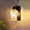 Devansh Solid Wood Electric Wall Light in Brown Colour with Multi Shade Count of 1 Light