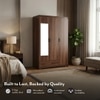 Hilton 3 Door 2 Drawer Wardrobe With Mirror and Lock in Chestnut Acacia Finish