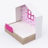 Little Hut Bed 6X4 Drawers On Wheels In Pink Colour53