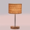 Devansh Beige Jute Table Lamp With Natural Wood Base & Steel Pipe (7X17 Inches)-9