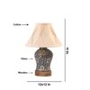 Devansh Off-White Cotton Shade Curtain  Lamp With Wood & Mosaic Glass Base For Decoration/Office/Home/Gifting/Study For Decoration/Office/Home/Gifting/Study