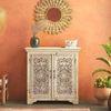 Anokhi Solid Wood Sideboard In Rustic White Finish