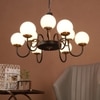 Eliante 9-Light White Mild Steel And Glass Chandelier, Modern Hanging Ceiling Light Fixture