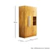 Hexa Red Wooden 4 Door Wardrobe with Hanging Space in Giant Wood Colour