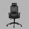 Veritas High Back Mesh Office Chair with Headrest in Black Colour