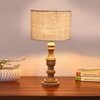 Devansh White Jute Table Lamp With  Wood Natural Base (7X17.5 Inches)-10