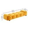Melon Velvet  5 feet  Ottoman Bench in Yellow  Color