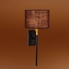 Devansh Metal Electric Wall Light in Black Colour with Brown Shade Count of 1 Light
