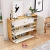 Hexa Red Engineered Wood Shoe Rack in Giant Wood and Frosty White Colour