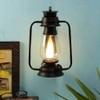 Cleo Black Metal Wall Mounted Lantern Lamp