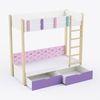 Pine Tree Single Size Bunk Bed In White & Pink Colour