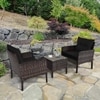 Carry Bird Wicker Patio Furniture Outdoor Balcony Chairs In Brown And Black Colour