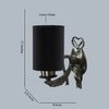 Devansh Metal Electric Wall Light in Antique Gold Colour with Black Shade Count of 1 Light