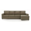 Apollo Compact Sofa (Colour : Cappucino, Cushion : Soft, Seating Capacity : Right Aligned 3 Seater + Right Aligned Chaise + Ottoman)