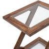 Zeta Solid Wood Side Table in Teak Finish