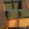 Andaman Ross Solid Wood Arm Chair in Green Colour