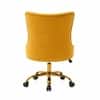 Doe Buck Swen Luxury Yellow Tufted Velvet Office Chair