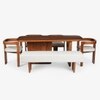 Attica Solid Wood Dining Table with Four Chairs and Bench in White Colour