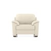 Farina 1 Seater Half Leather Sofa In Creme Fraiche Italian Leather