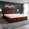 Sahaj Solid Wood Compact King Bed Hydraulic Storage Provincial Teak Finish Mattress 72 x 72 Inches