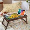 Breakfast Club Solid Wood Bookshelf and Serving Tray In Multicolour