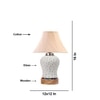 Devansh Off-White Cotton Shade Cross Pleated Lamp With Wood & Mosaic Glass Base For Decoration/Office/Home/Gifting/Study For Decoration/Office/Home/Gifting/Study