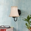 Devansh Black Wall Mounted Lamp With Beige Jute Shade